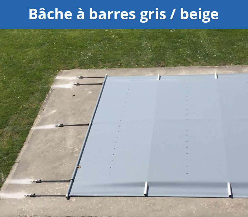 Bâche à barres gris / beige